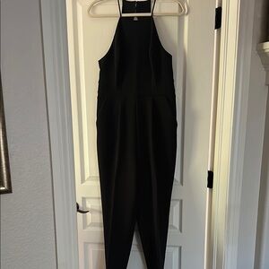 Express Black Halter Jumpsuit with Streamlined Silhouette